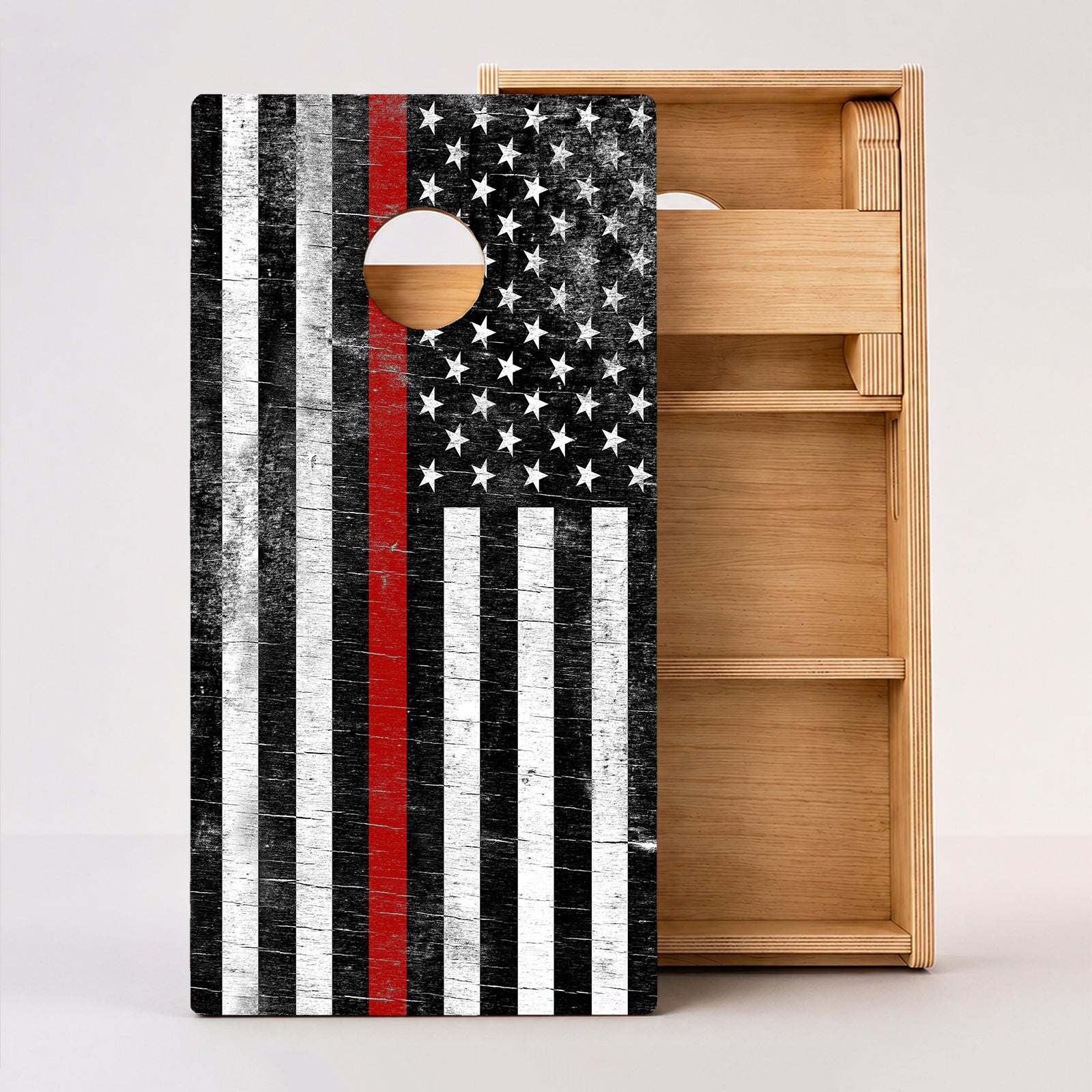 Rustic Red Line Professional Cornhole Boards