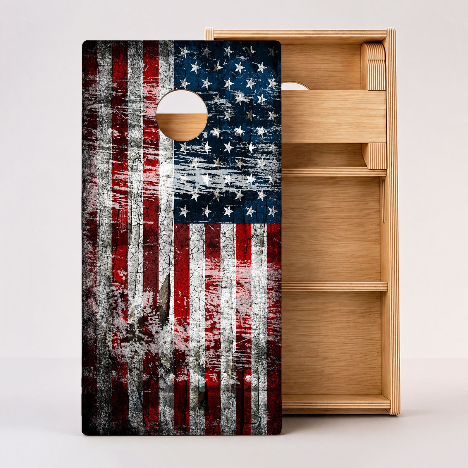 Rustic American Flag Professional Cornhole Boards
