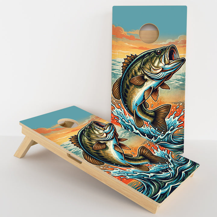 Bass Fishing Professional Cornhole Boards