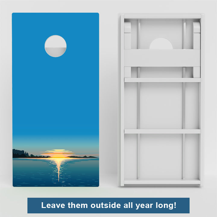 Lake Sunset Weather Proof Cornhole Boards
