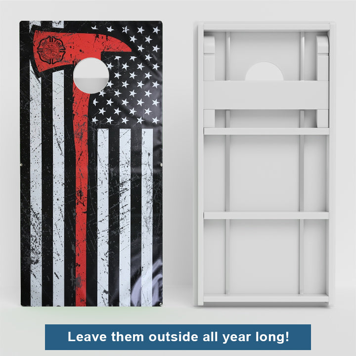 Thin Red Line Axe Weather Proof Cornhole Boards