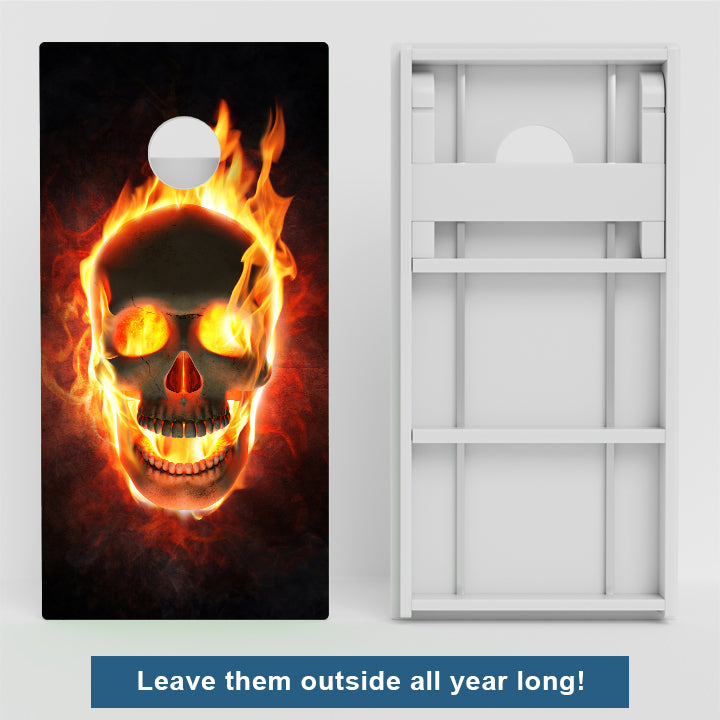 Fire Skull Weather Proof Cornhole Boards