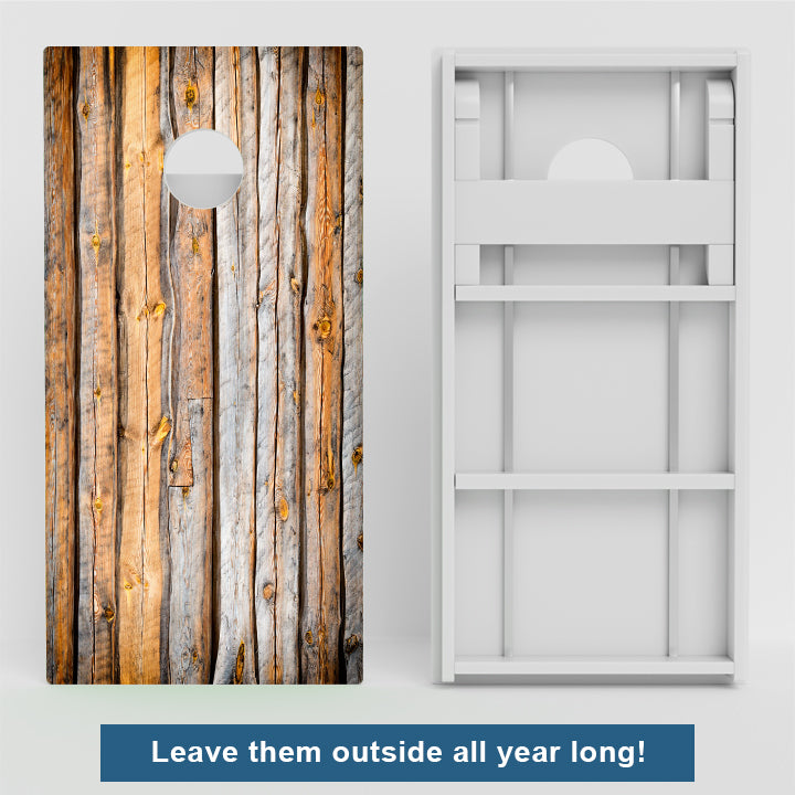 Bark Wood Grain Weather Proof Cornhole Boards
