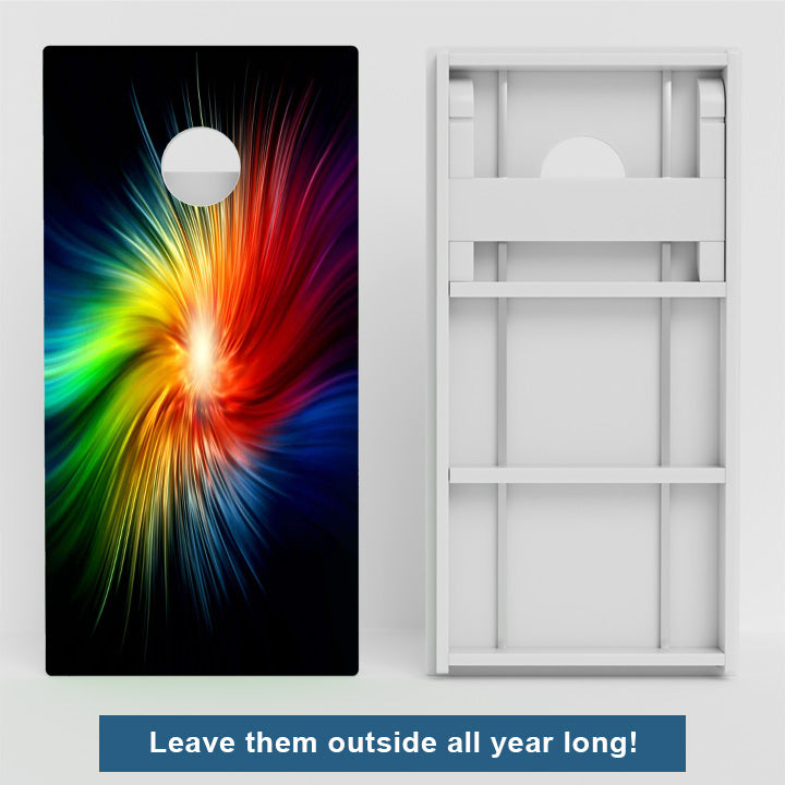 Rainbow Swirl Weather Proof Cornhole Boards