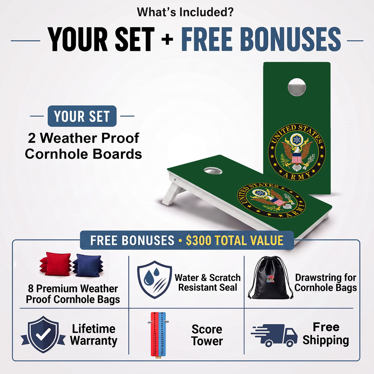 Army Weather Proof Cornhole Boards