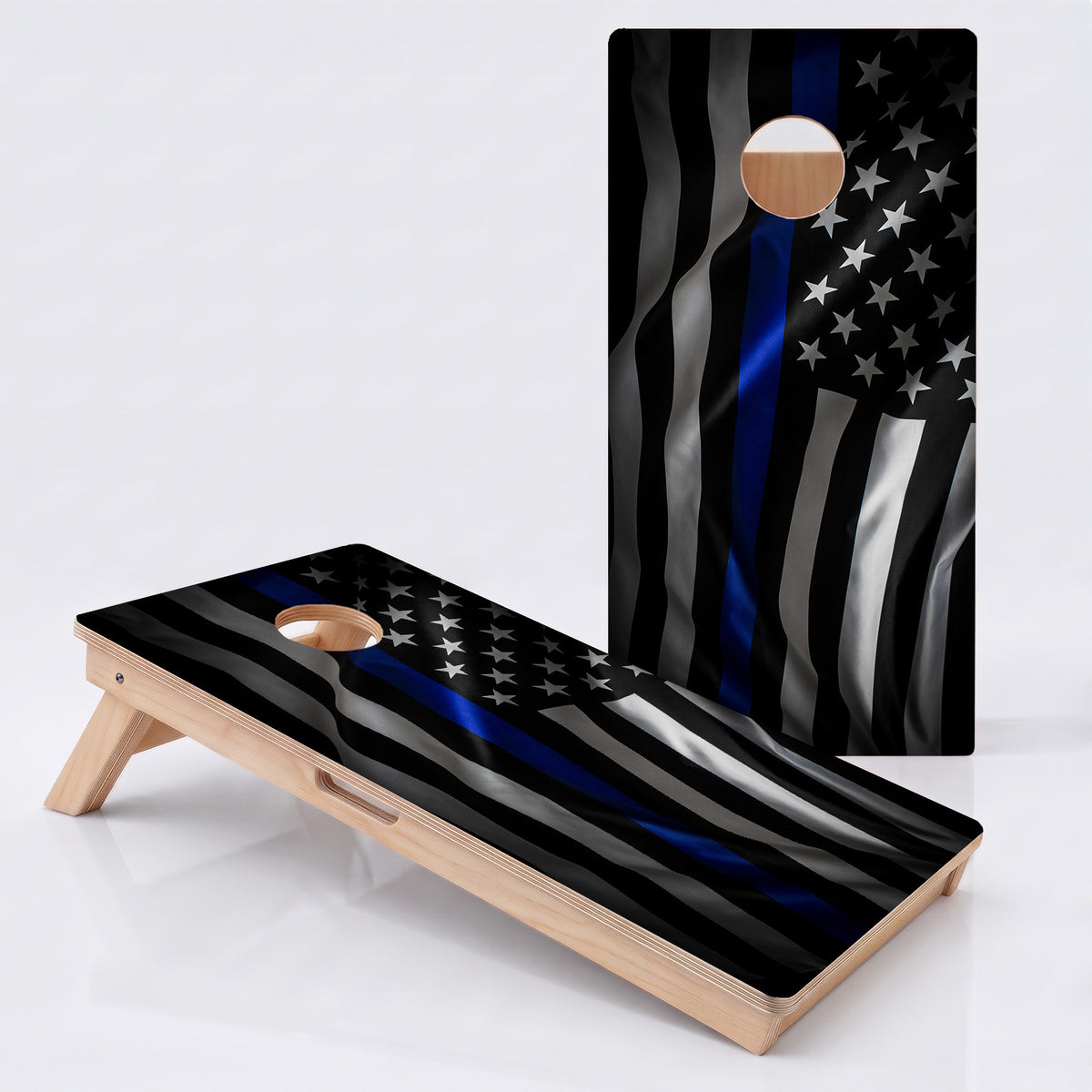 Blue Line Flag Professional Cornhole Board.