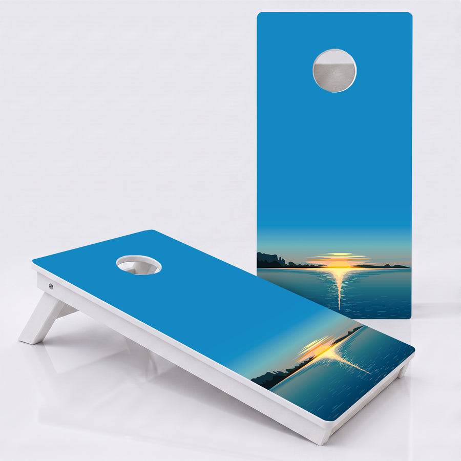 Lake Sunset Weather Proof Cornhole Boards
