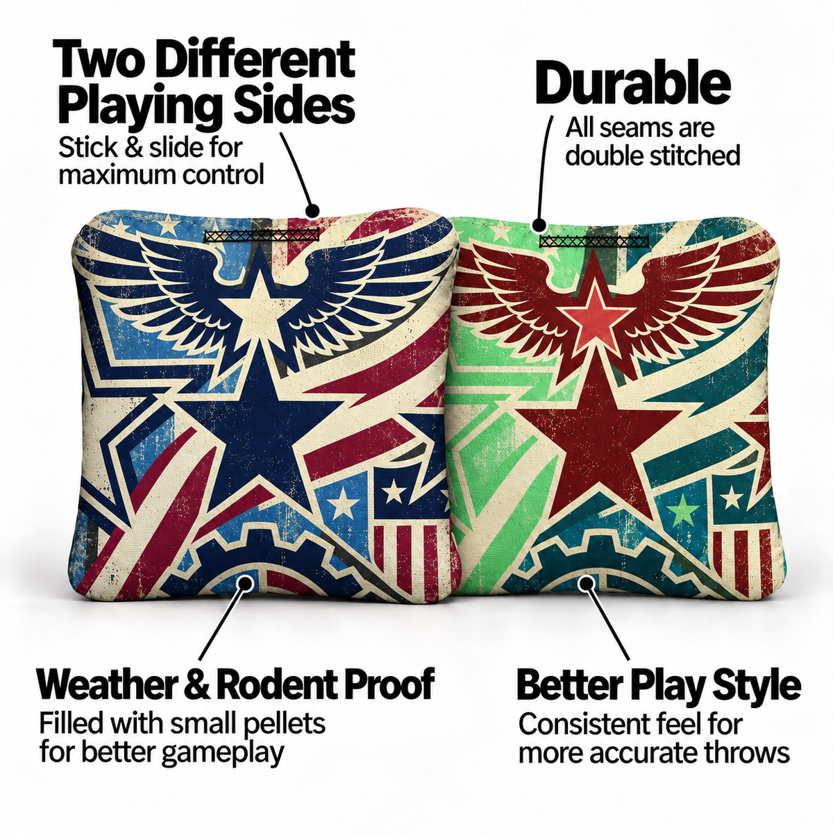 8 USA Retro Pro Cornhole Bags