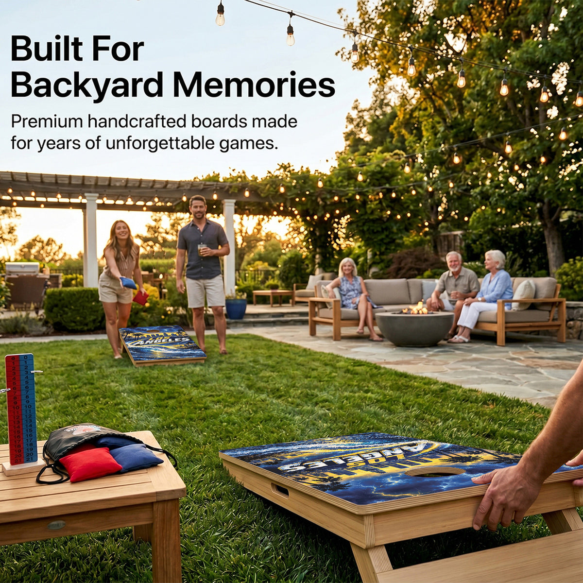 Los Angeles Lightning Wave Football Professional Cornhole Boards