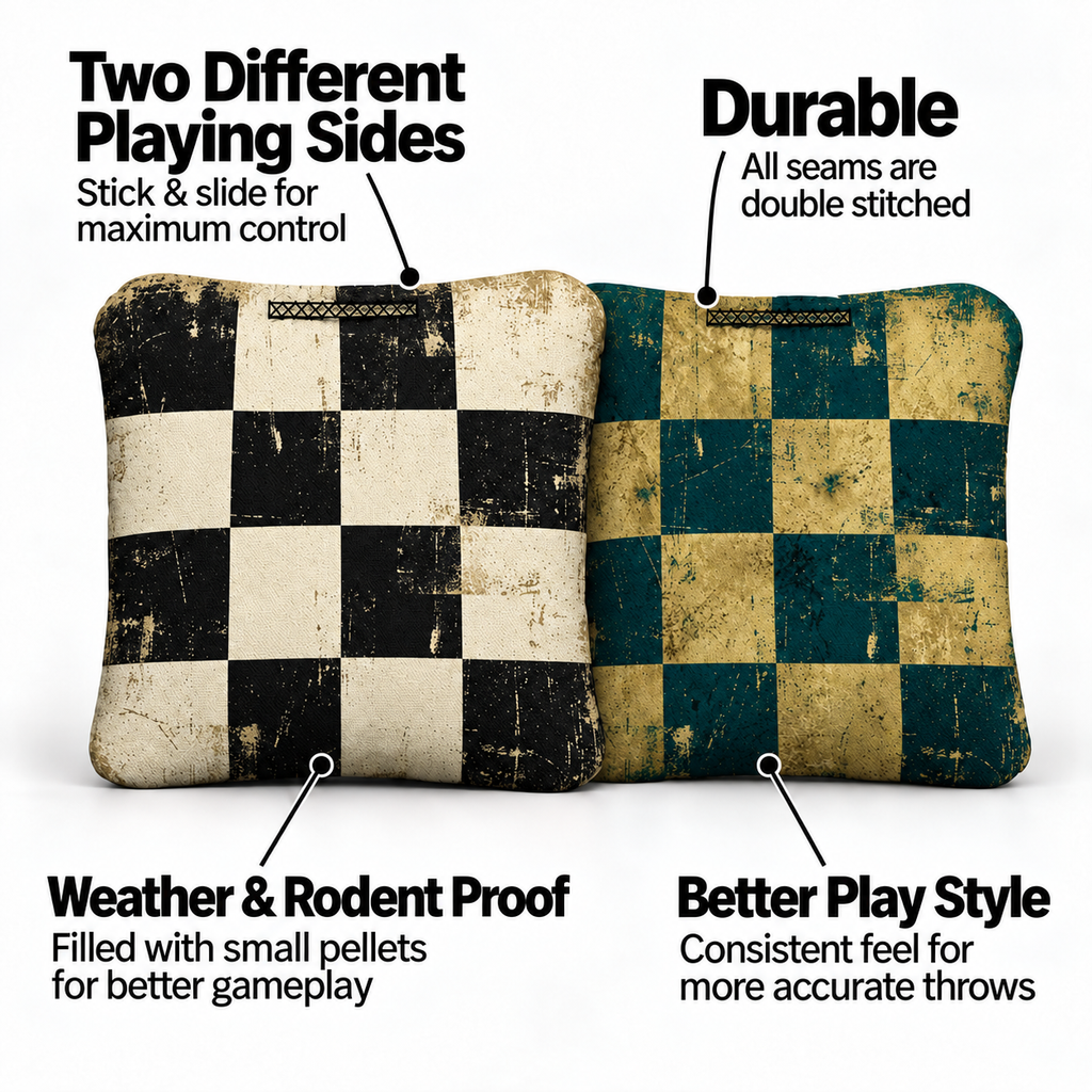 8 Checkered Pro Cornhole Bags
