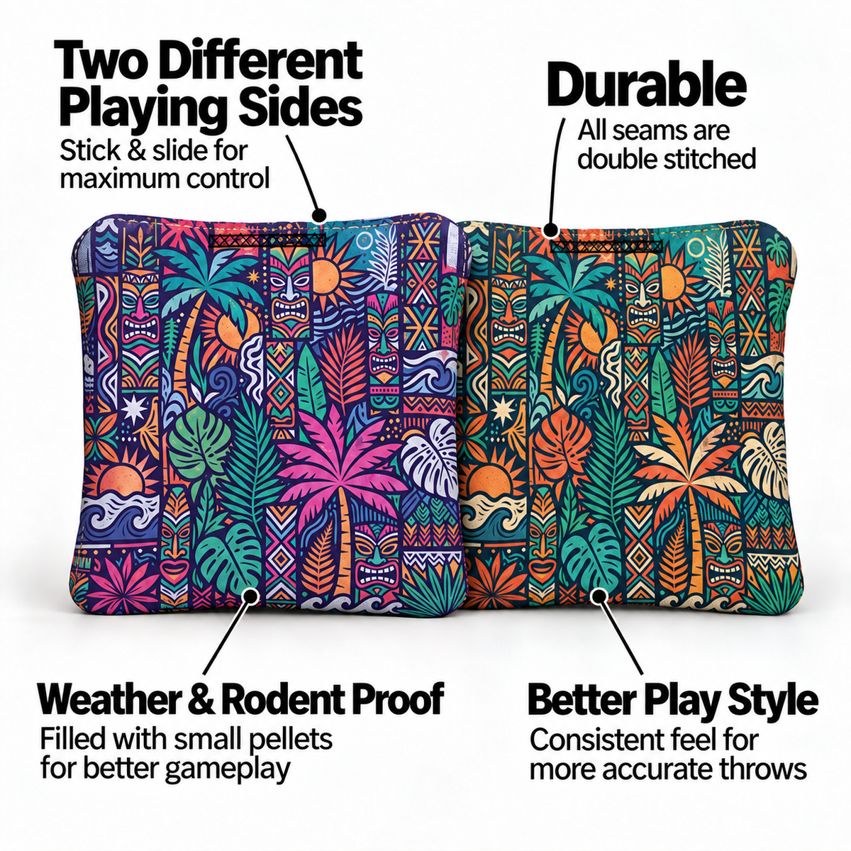 8 Tropical Pro Cornhole Bags