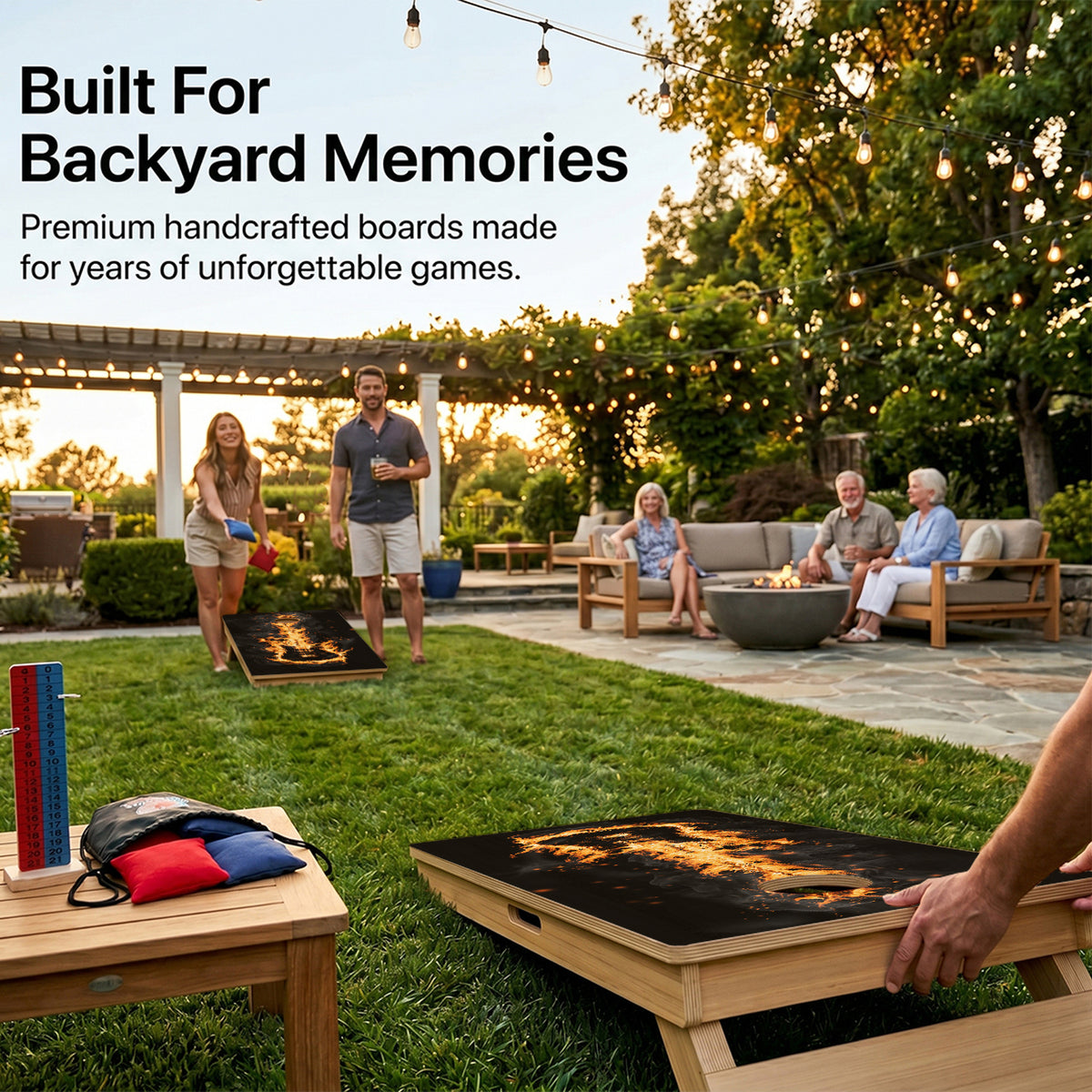 Flaming Guitar Professional Cornhole Boards