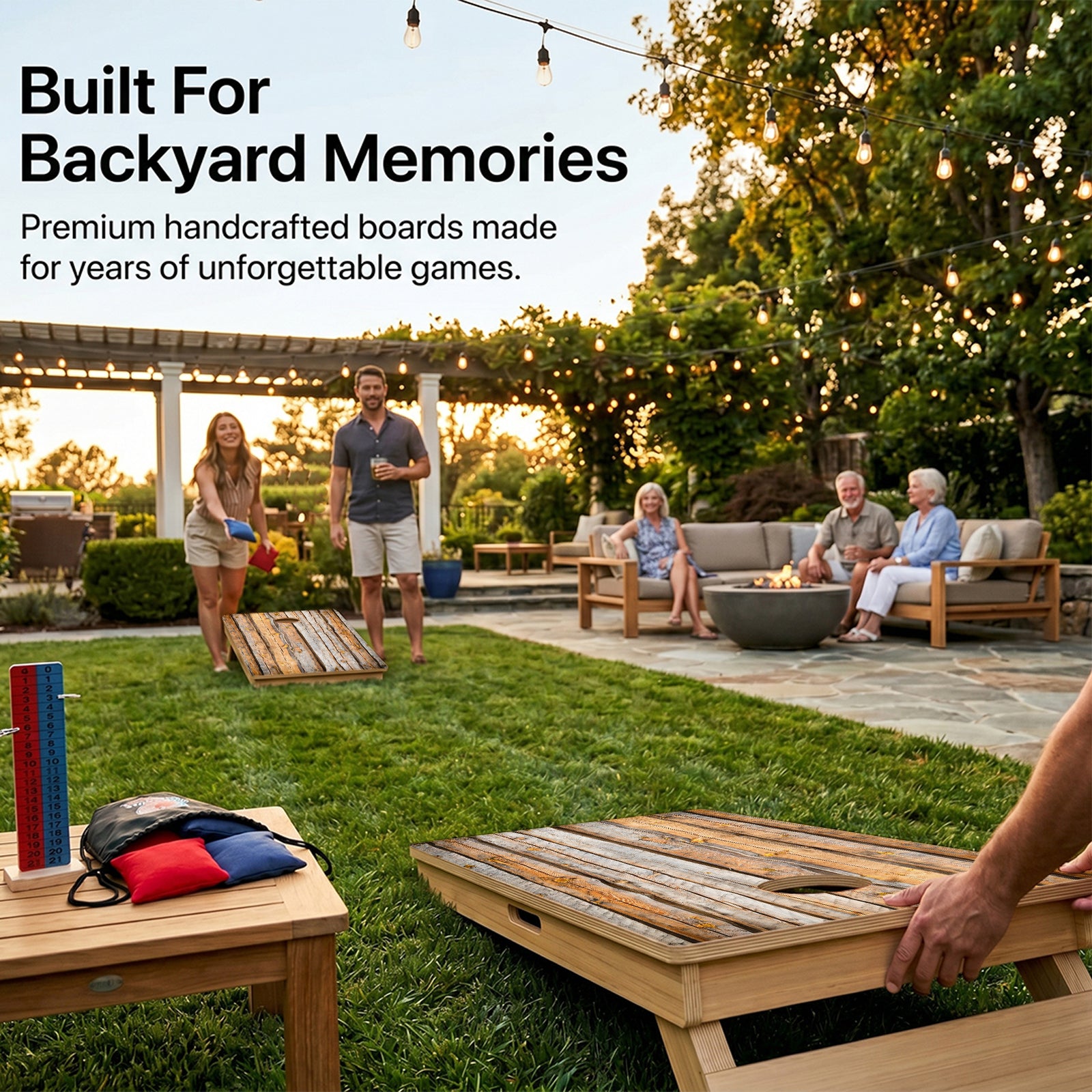 Bark Wood Grain Professional Cornhole Boards