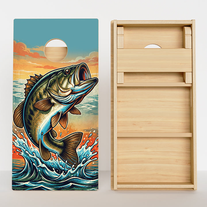 Bass Fishing Professional Cornhole Boards
