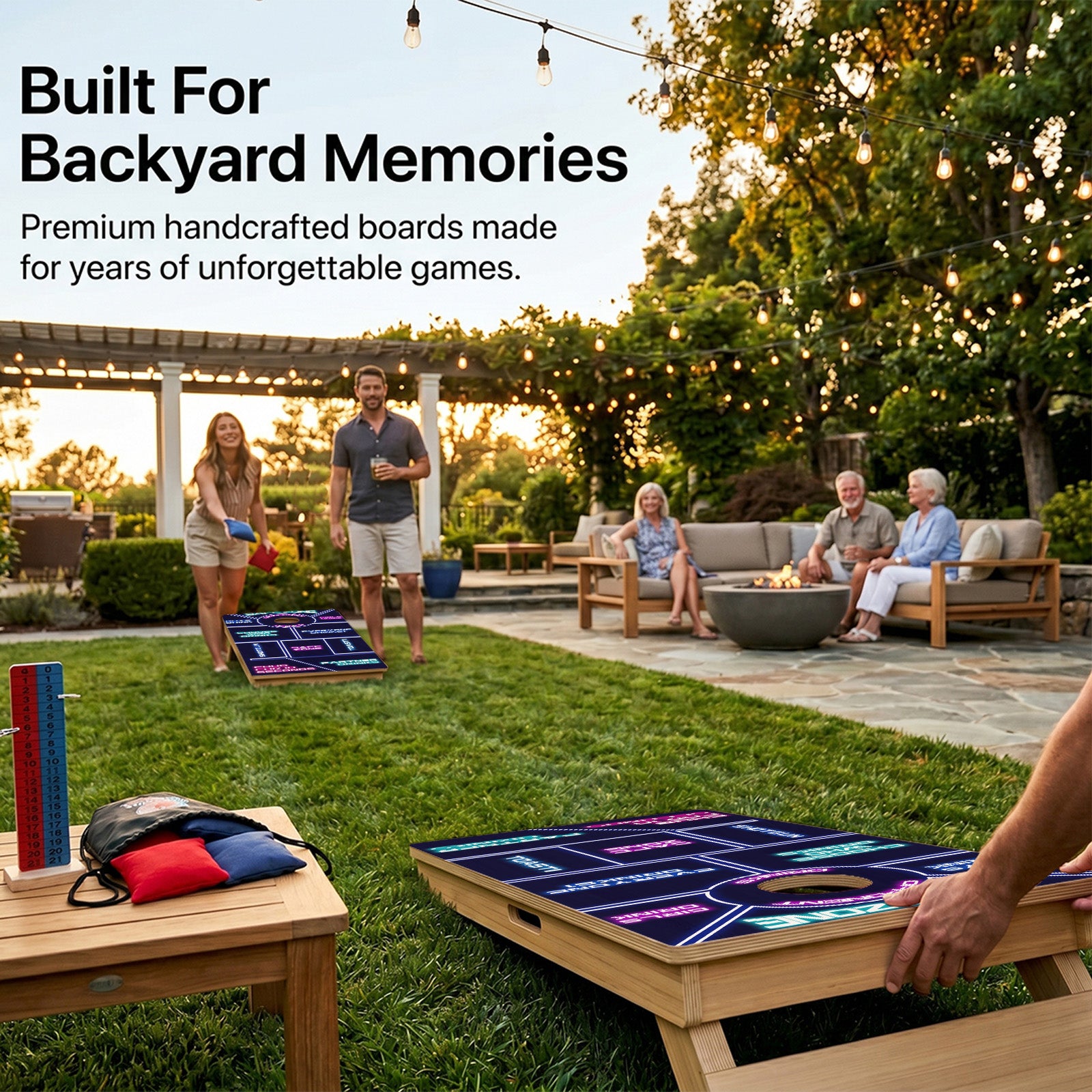 Neon Drinking Game Professional Cornhole Boards