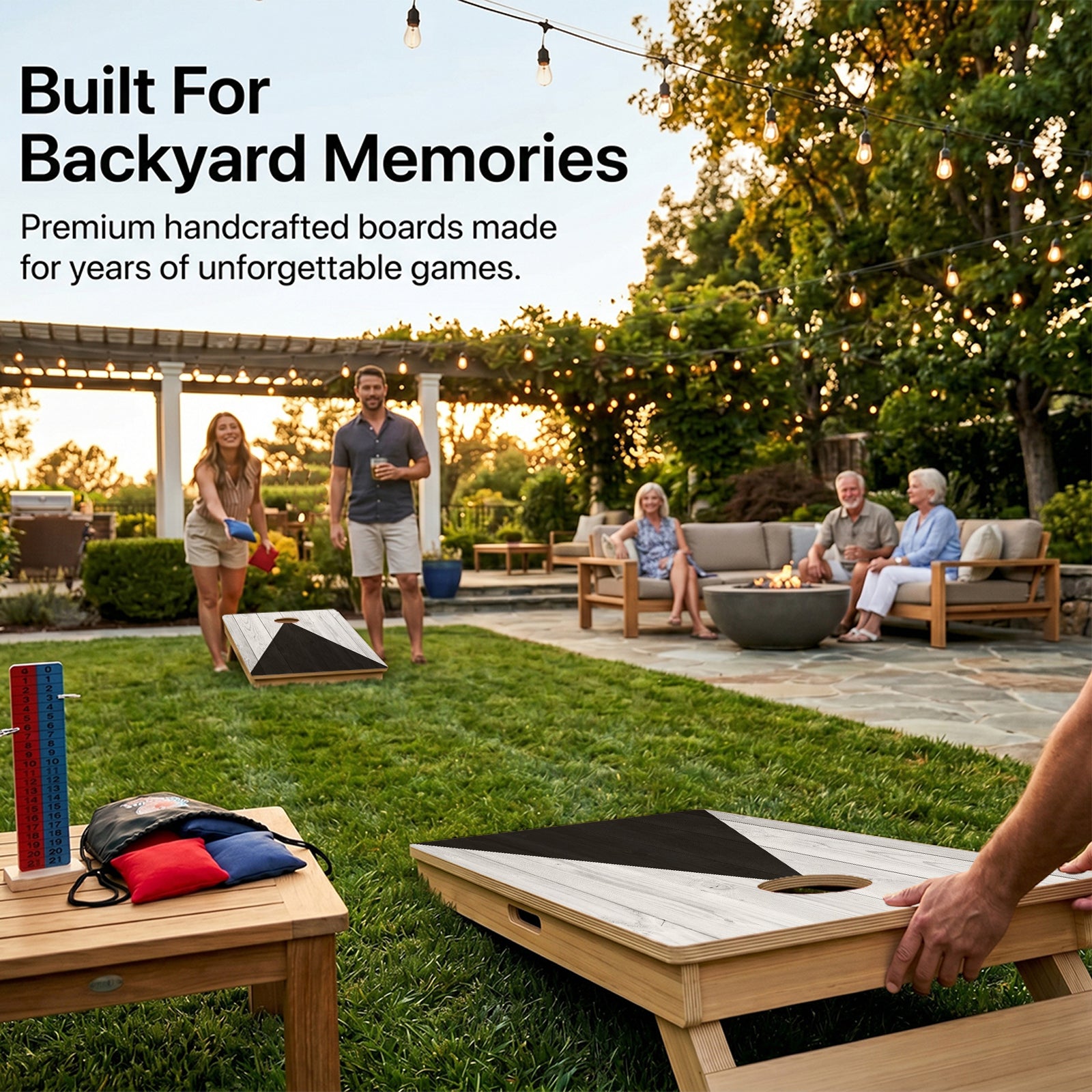 Black & Grey Professional Cornhole Boards