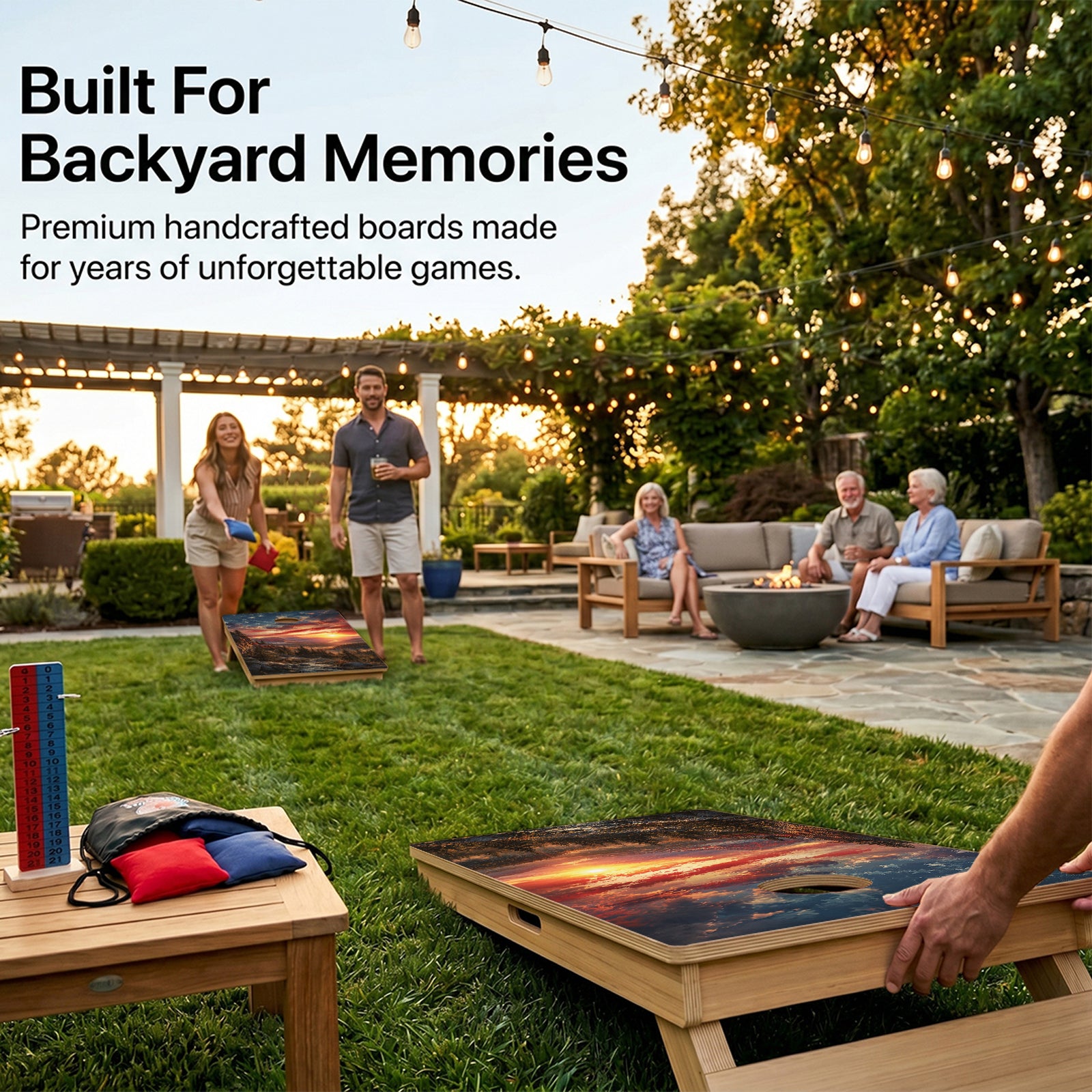 American Flag Mountains Professional Cornhole Boards