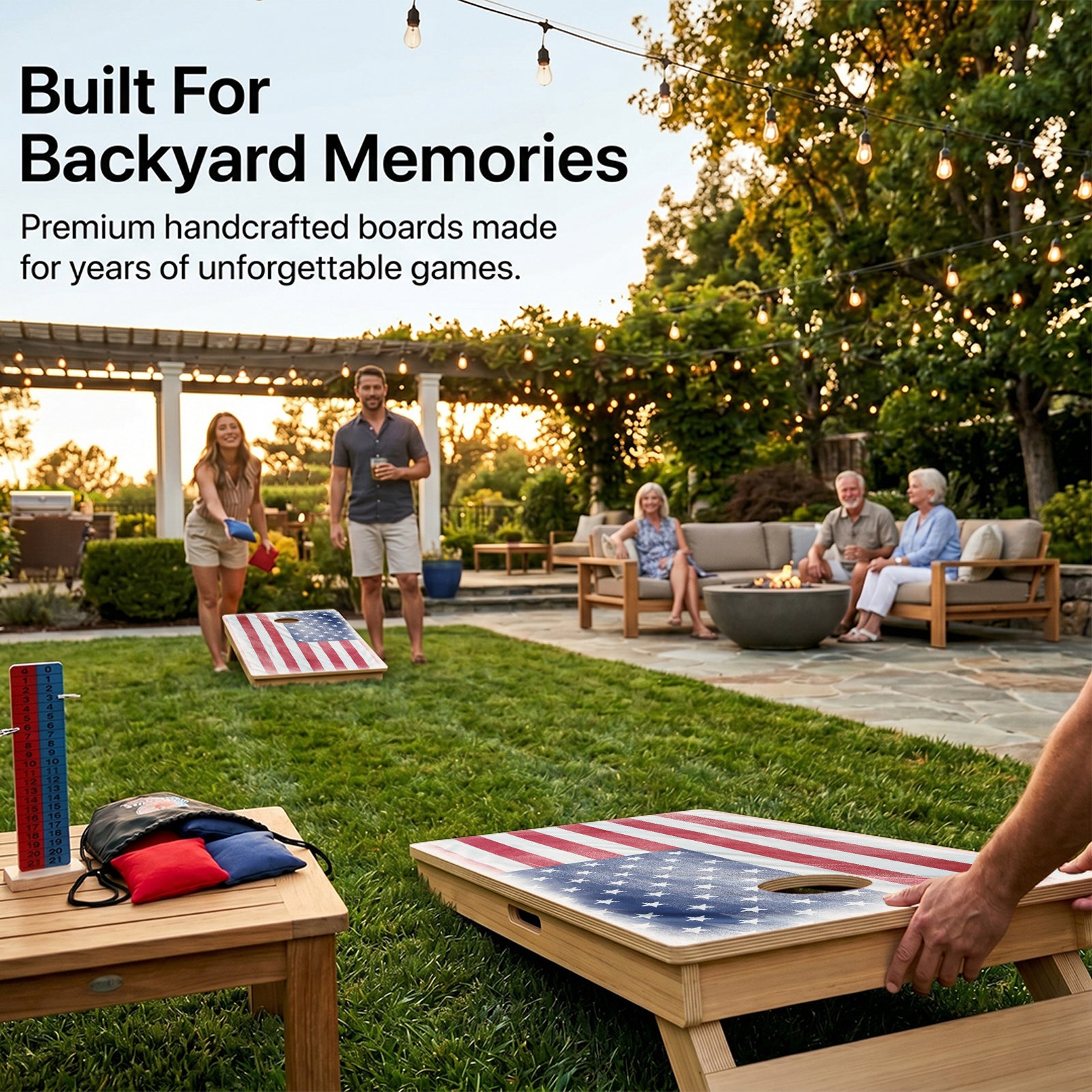 Murky American Flag Professional Cornhole Boards
