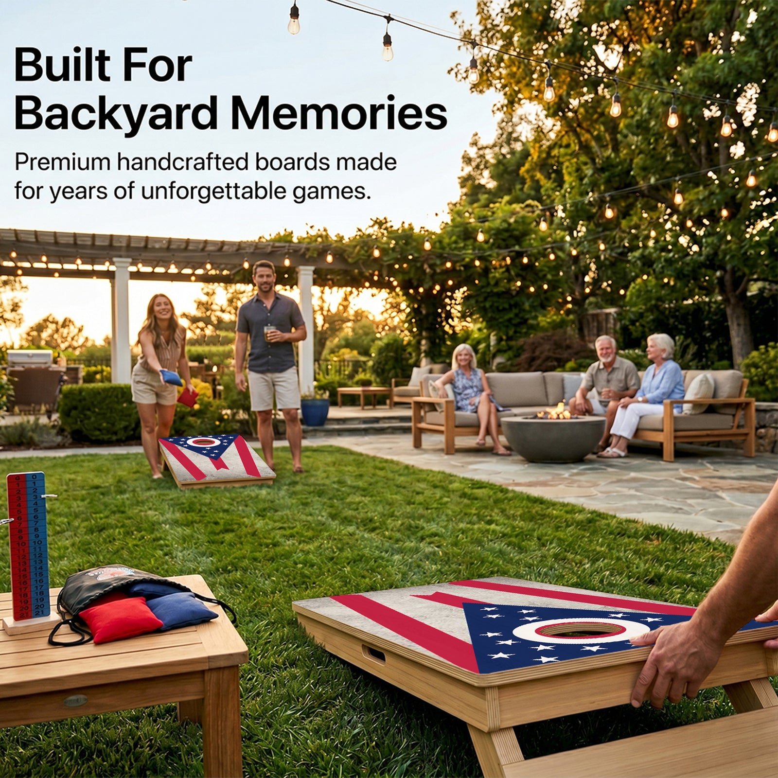 Ohio Flag Professional Cornhole Boards