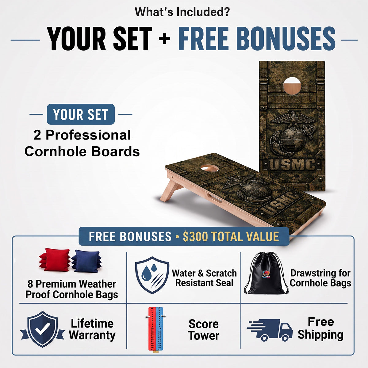 USMC Digital Camo Professional Cornhole Boards