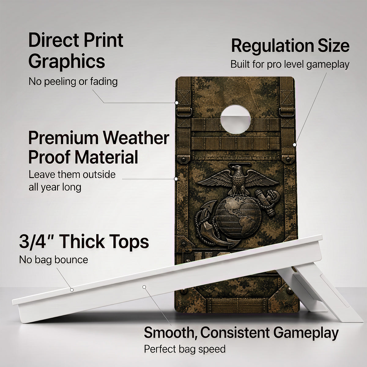 USMC Digital Camo Weather Proof Cornhole Boards