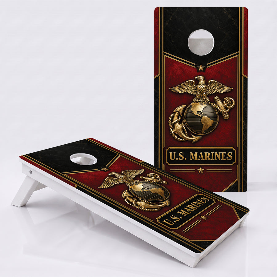 U.S. Marines Crimson Weather Proof Cornhole Boards
