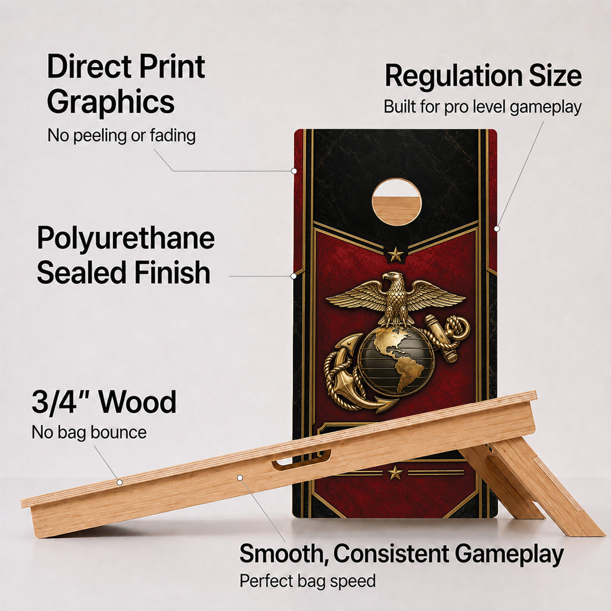 U.S. Marines Crimson Professional Cornhole Boards