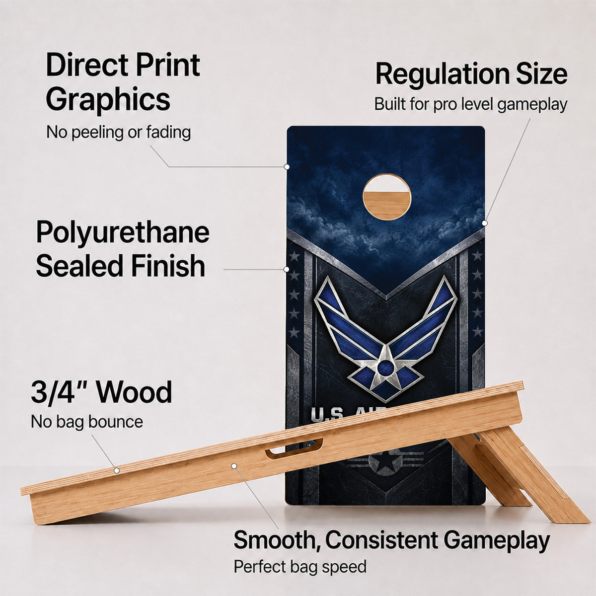 U.S. Air Force Wings Professional Cornhole Boards