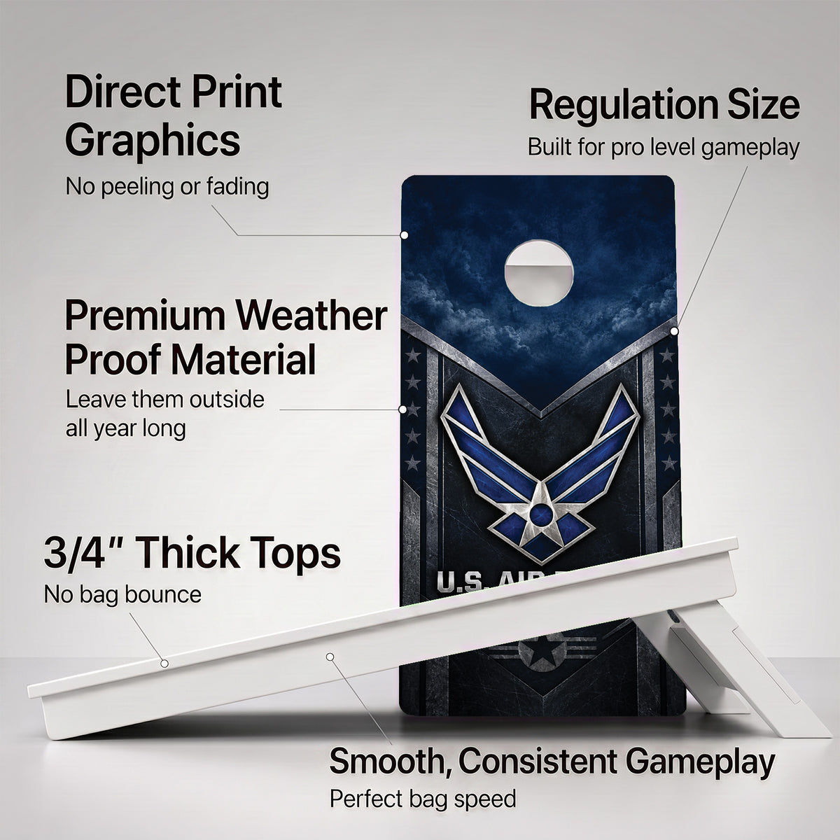 U.S. Air Force Wings Weather Proof Cornhole Boards