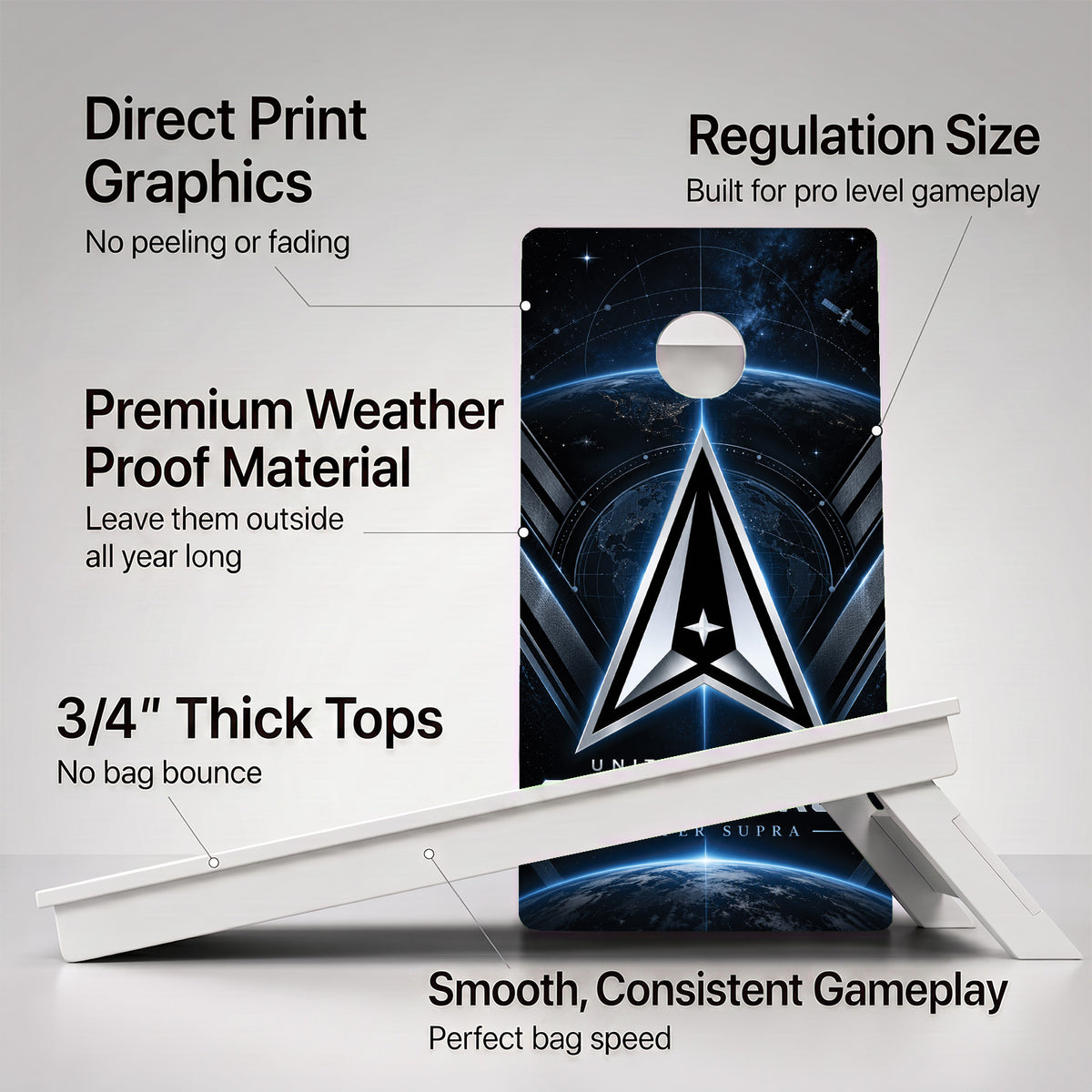 U.S. Space Force Delta Weather Proof Cornhole Boards