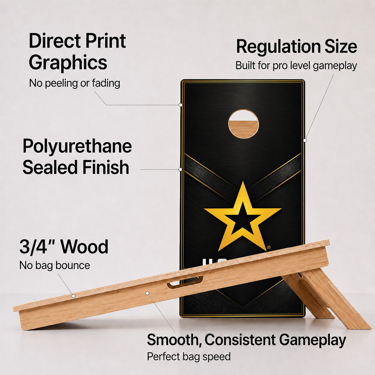U.S. Army Gold Star Professional Cornhole Boards
