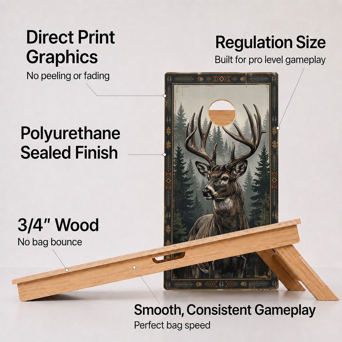 Northwoods Whitetail Professional Cornhole Boards