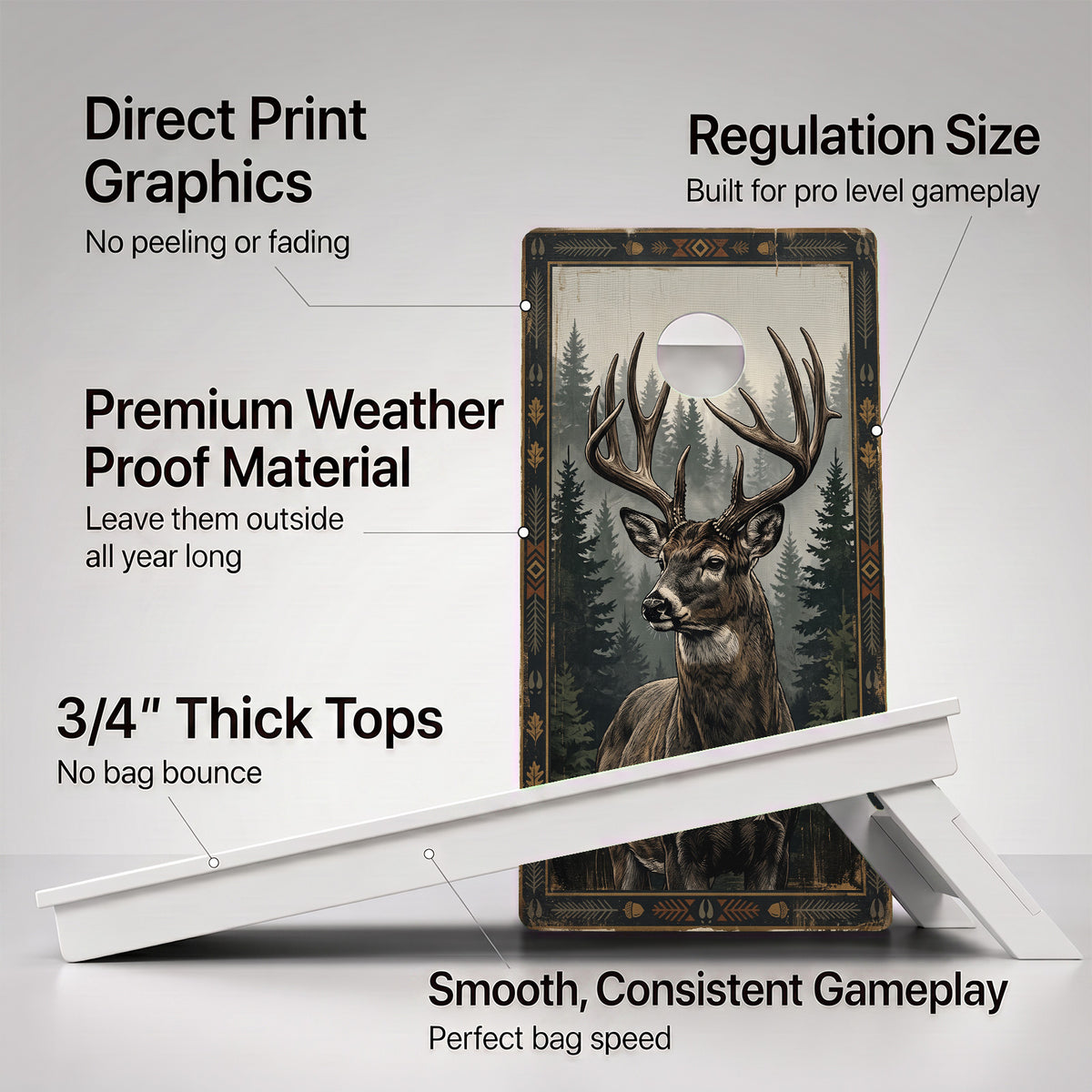 Northwoods Whitetail Weather Proof Cornhole Boards