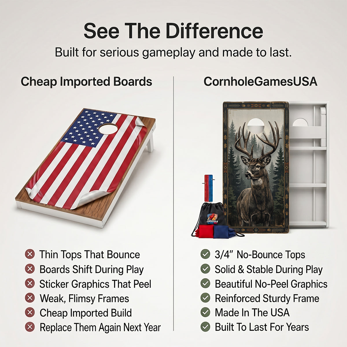Northwoods Whitetail Weather Proof Cornhole Boards