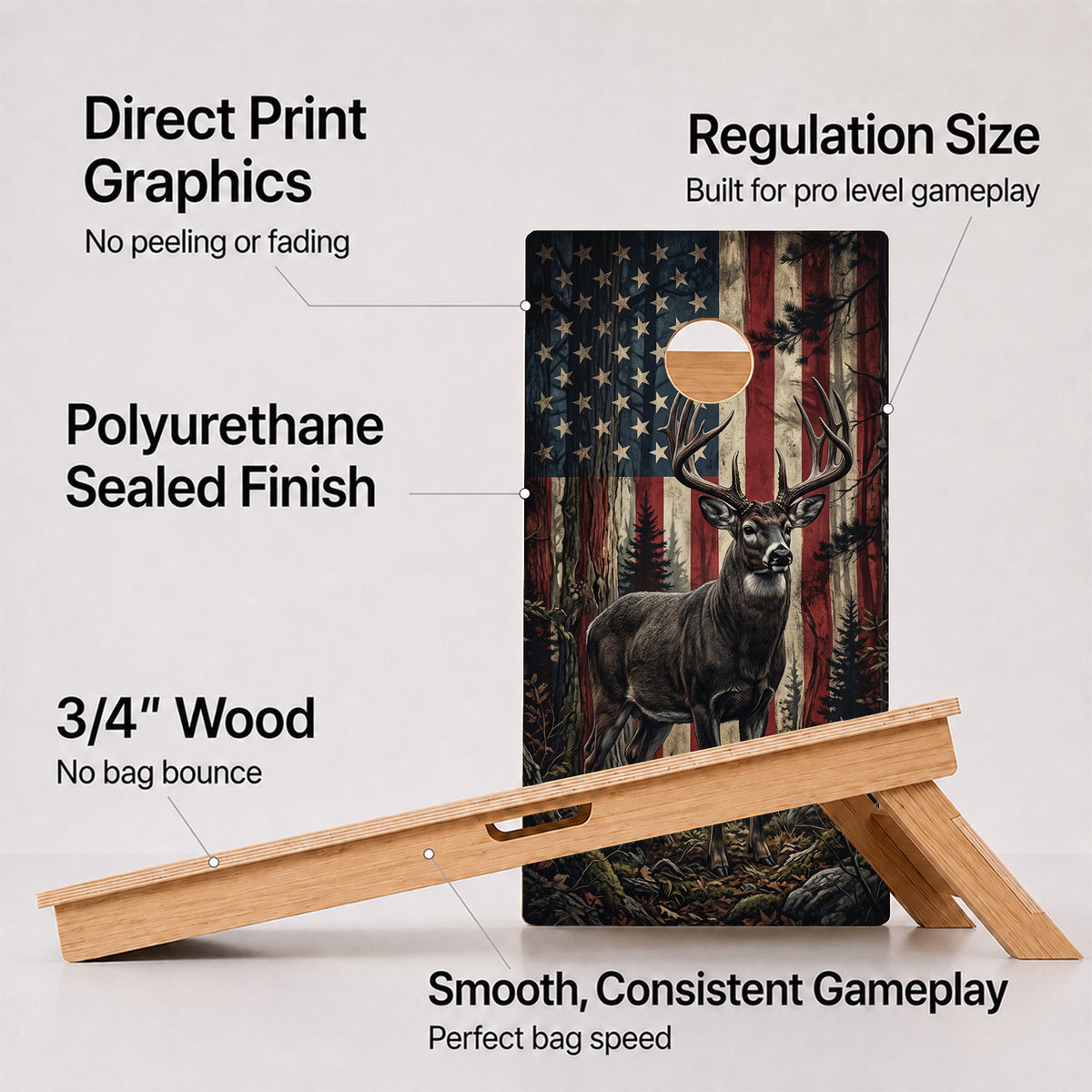 Patriot Whitetail Professional Cornhole Boards