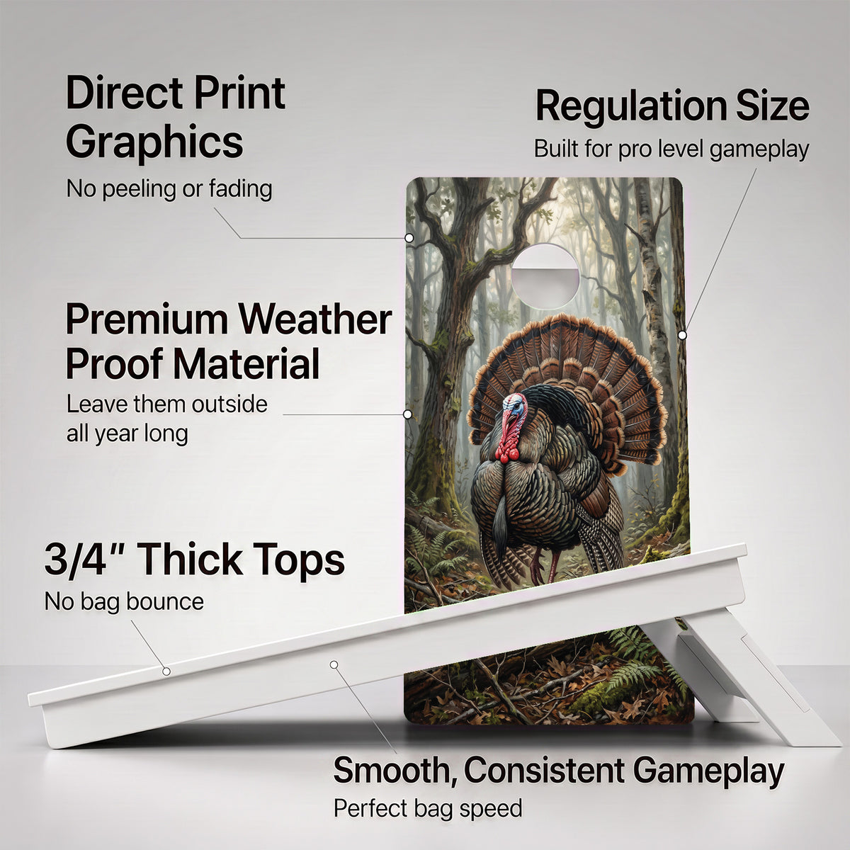 Wild Turkey Woods Weather Proof Cornhole Boards