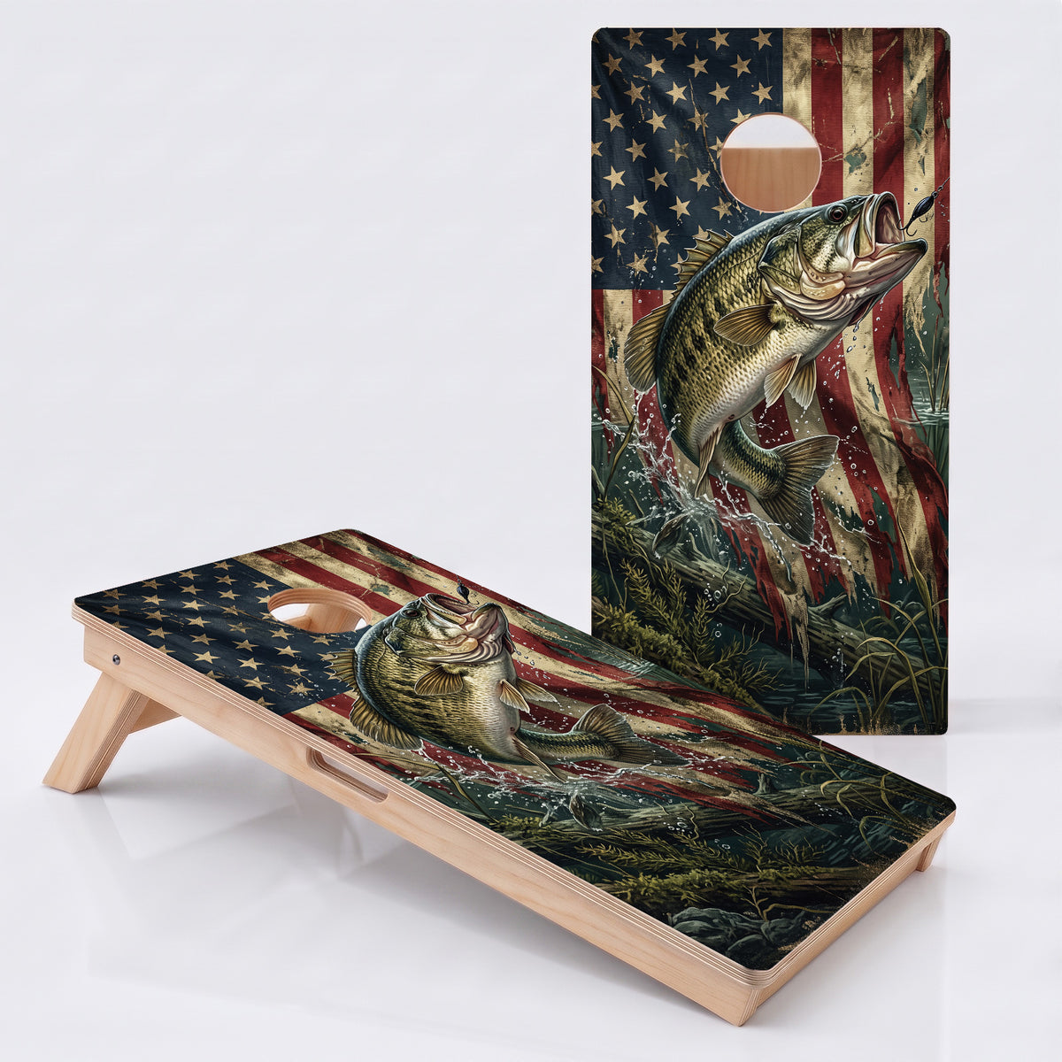 Patriot Bass Splash Professional Cornhole Boards