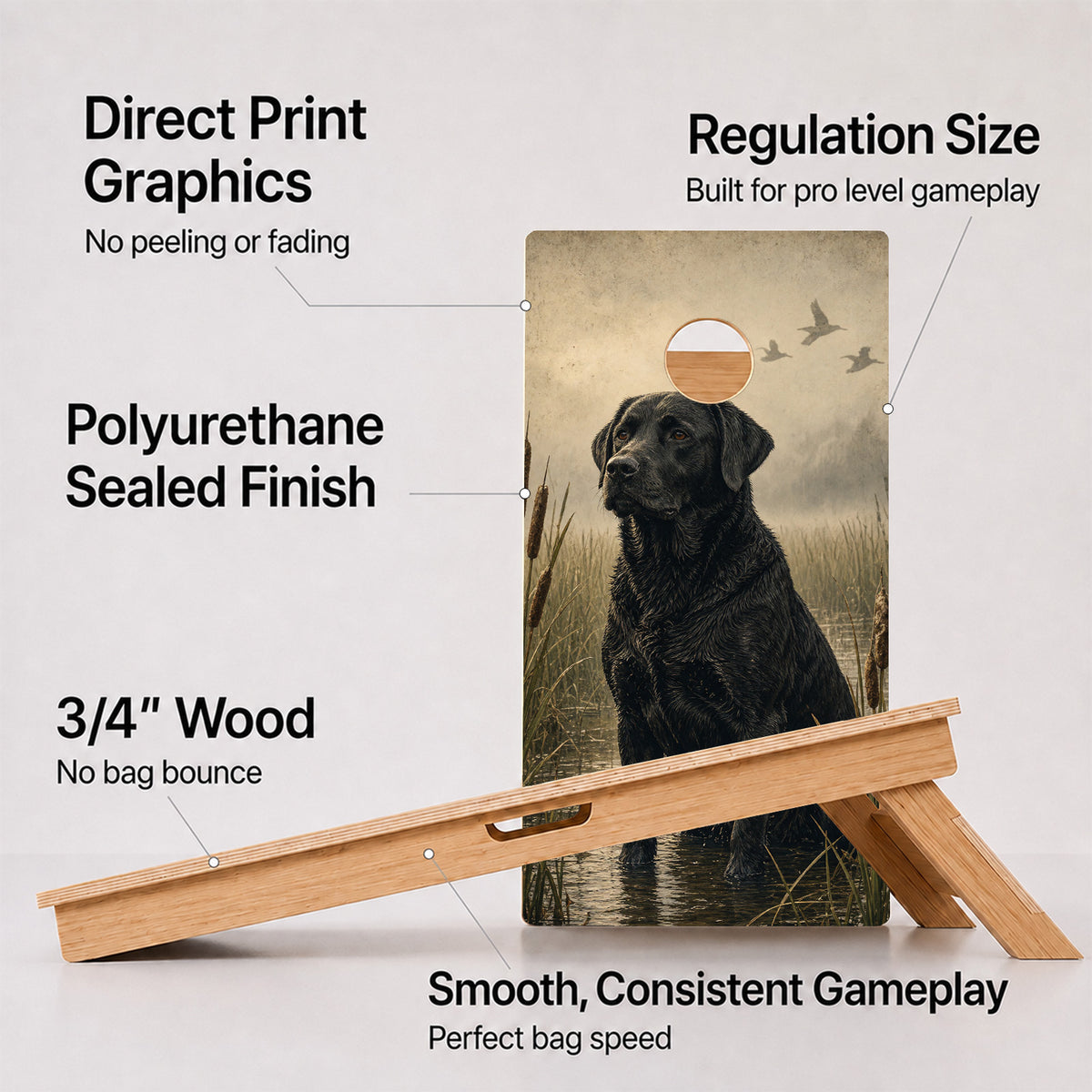 Black Lab Duck Marsh Professional Cornhole Boards