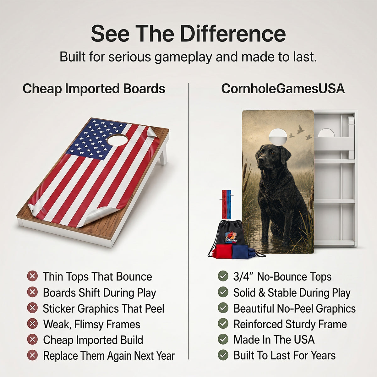Black Lab Duck Marsh Weather Proof Cornhole Boards