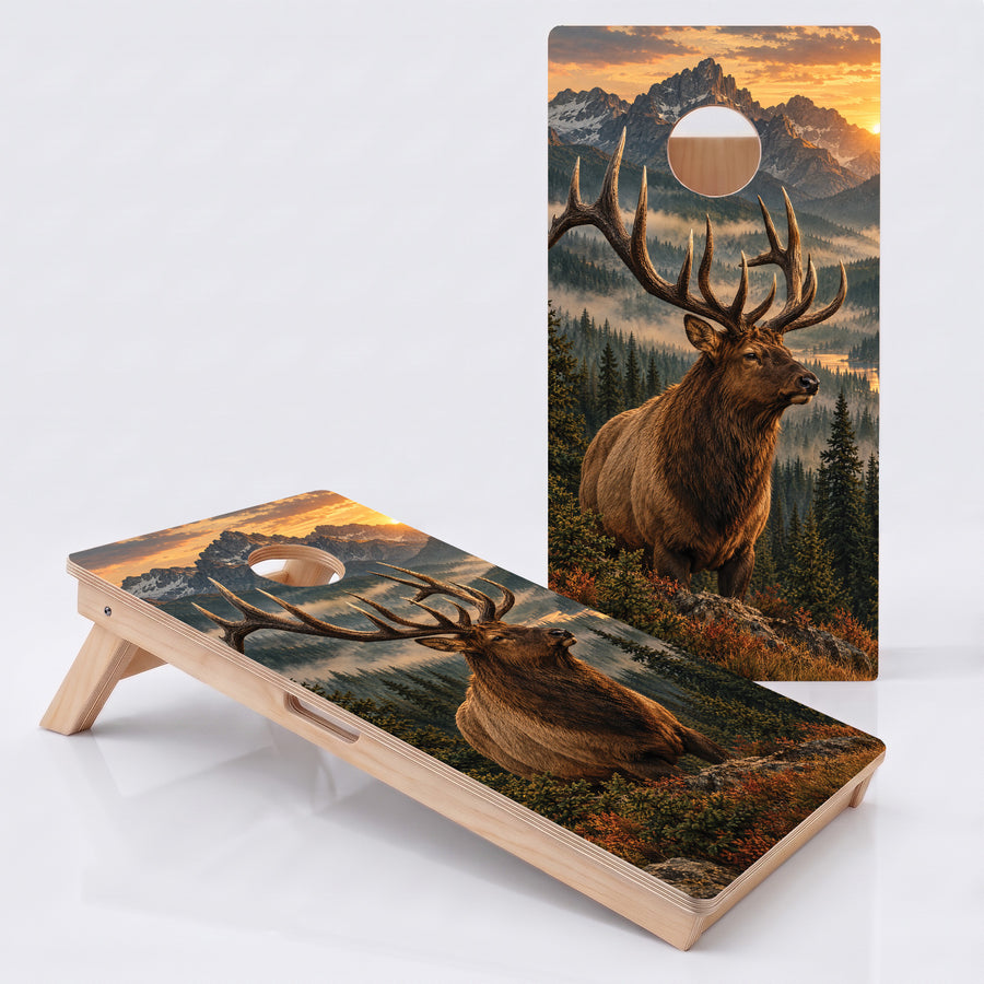 Bull Elk Sunset Professional Cornhole Boards