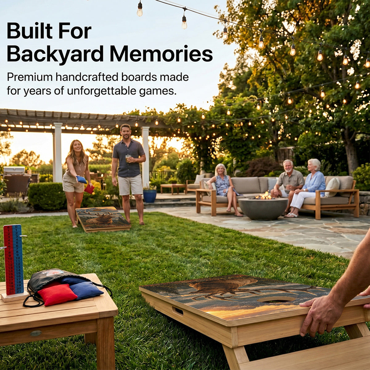 Bull Elk Sunset Professional Cornhole Boards