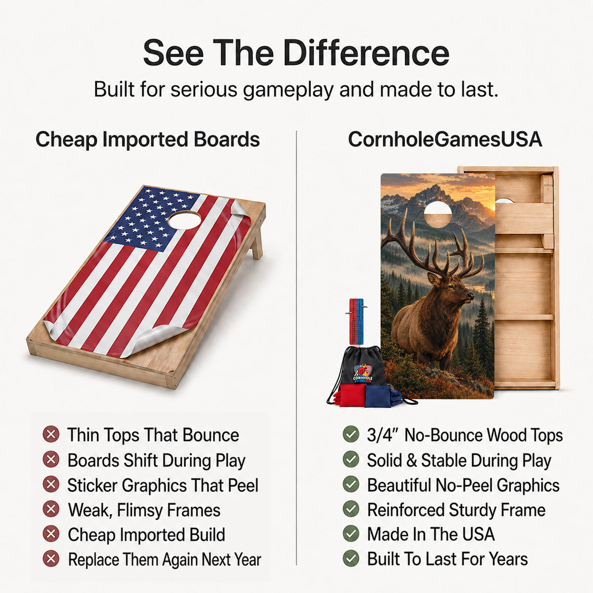 Bull Elk Sunset Professional Cornhole Boards