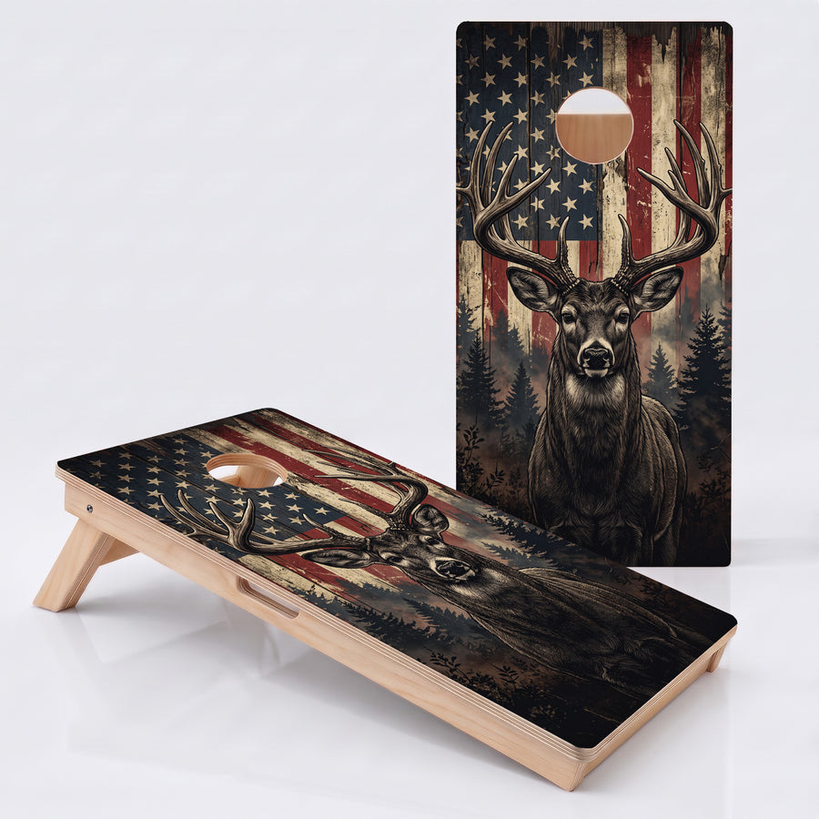 American Flag Buck Professional Cornhole Boards