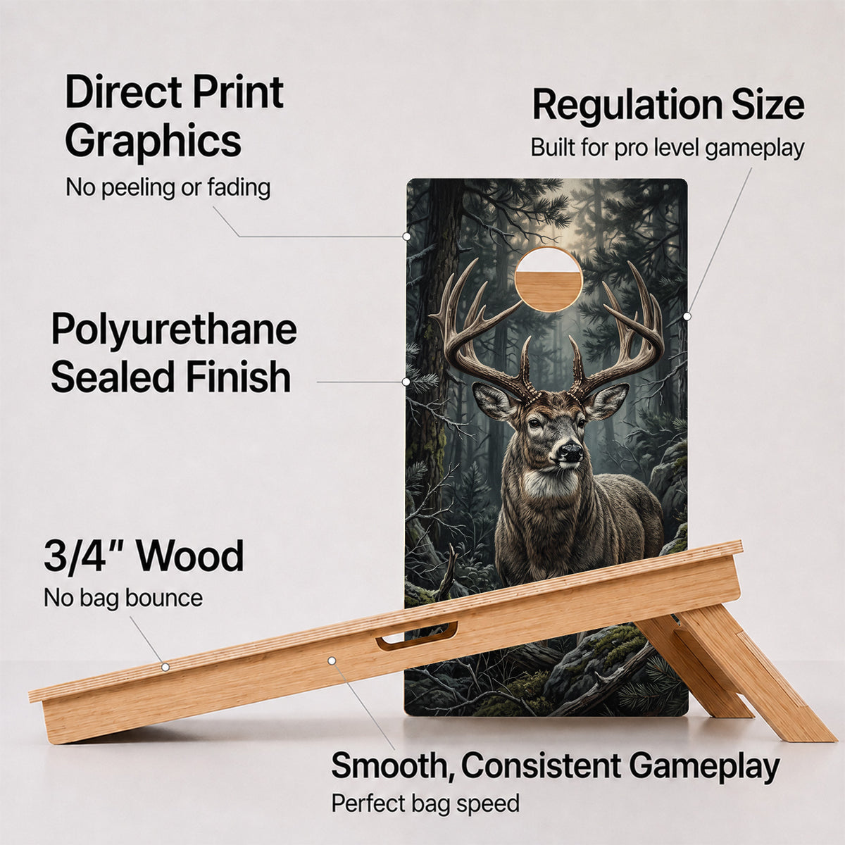 Dark Timber Whitetail Professional Cornhole Boards