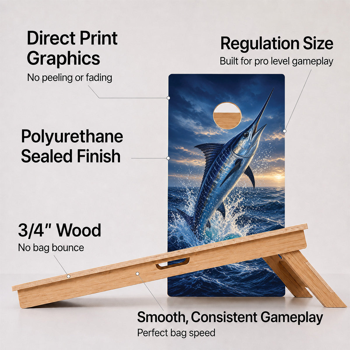 Blue Marlin Professional Cornhole Boards
