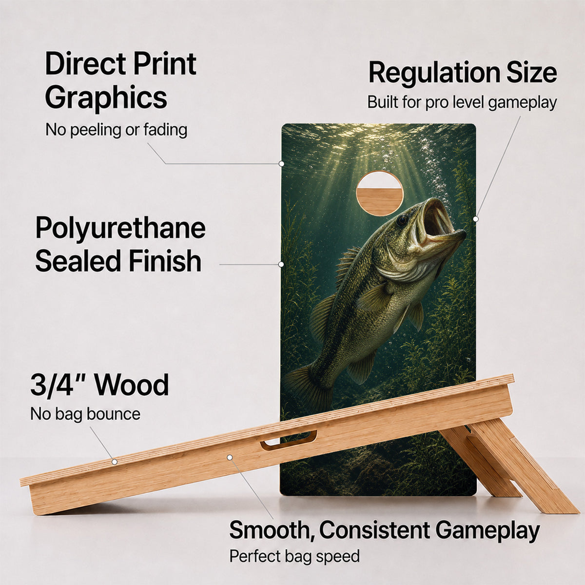 Deep Water Bass Professional Cornhole Boards