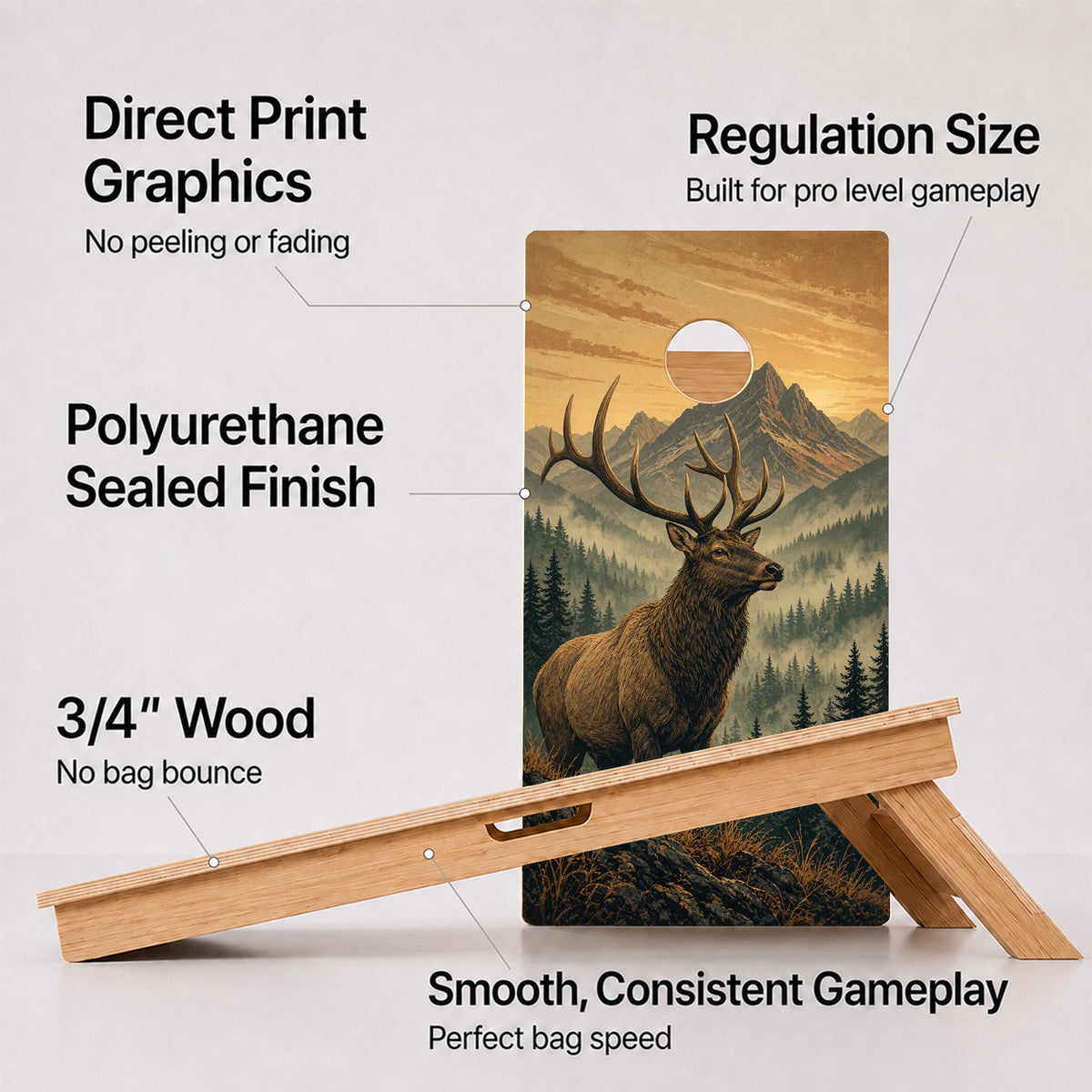 Golden Valley Elk Professional Cornhole Boards