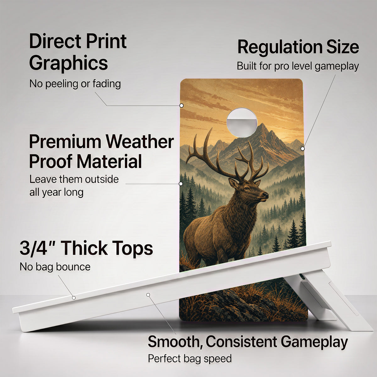 Golden Valley Elk Weather Proof Cornhole Boards