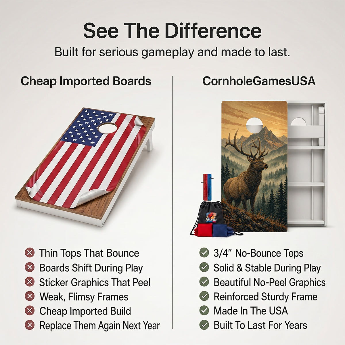 Golden Valley Elk Weather Proof Cornhole Boards