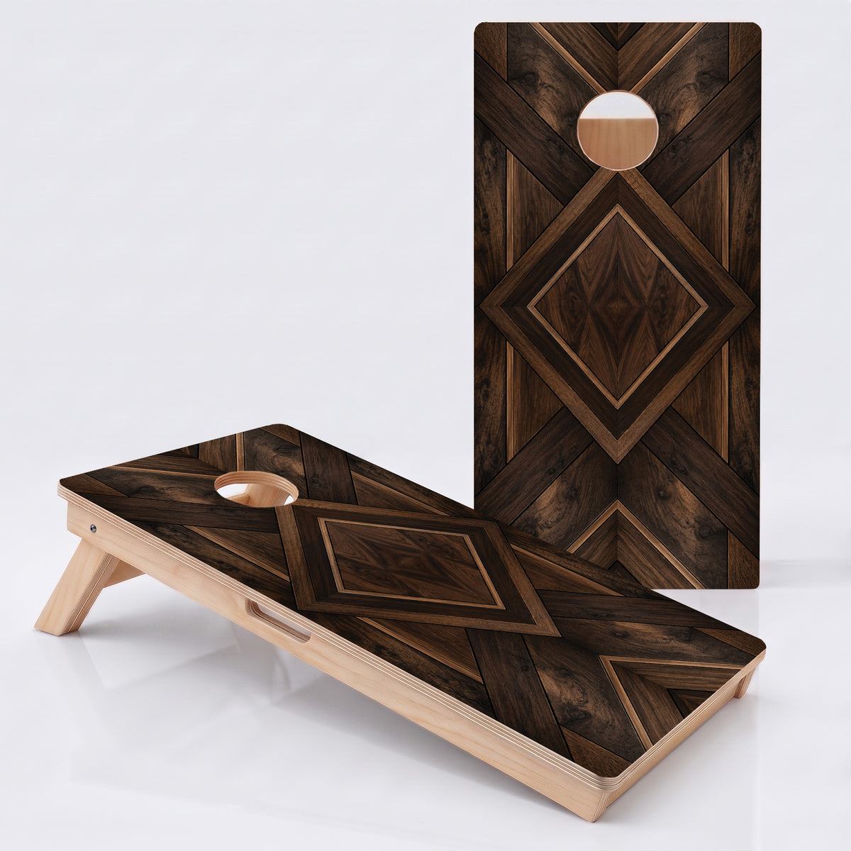 Walnut Diamond Inlay Professional Cornhole Boards